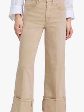 PAIGE Wide-Leg Jeans in Light Beige